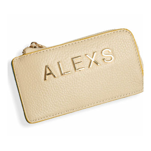 Tarjetero Monedero Piel beige