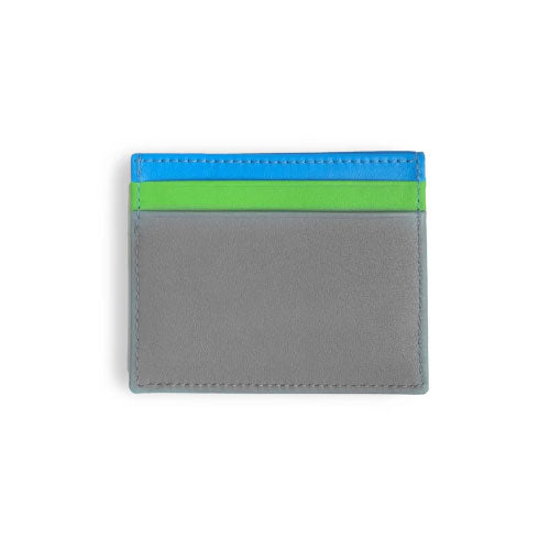 Tarjetero Piel azul Combinación única