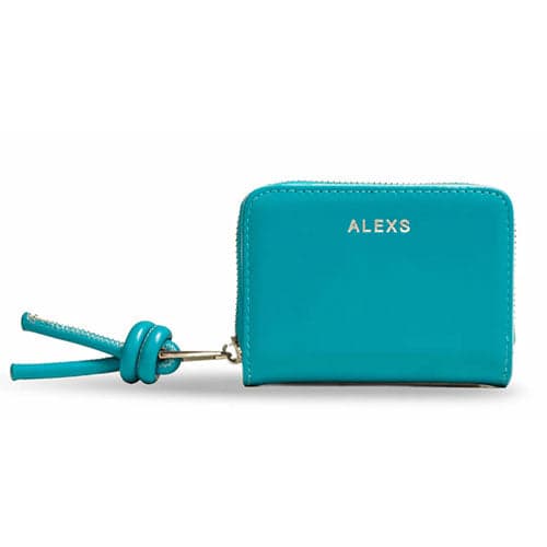 Cartera Piel Azul/Azul claro Tirador nudo