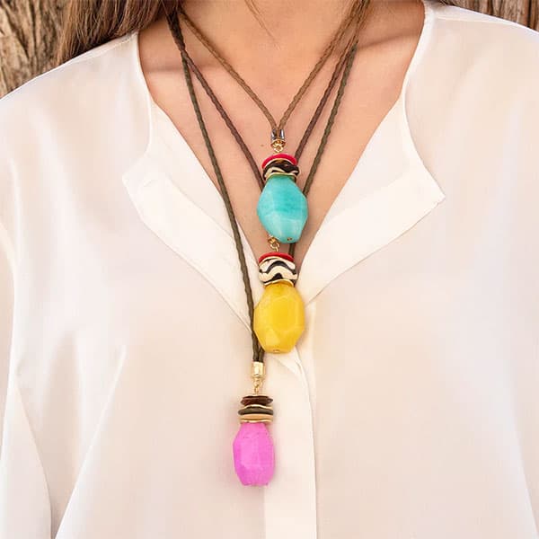 Collar largo mujer ajustable MONSUL STONE