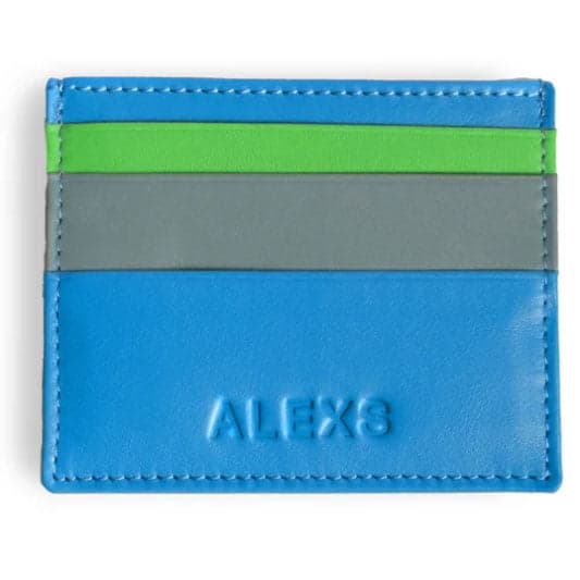 Tarjetero Piel azul Combinación única