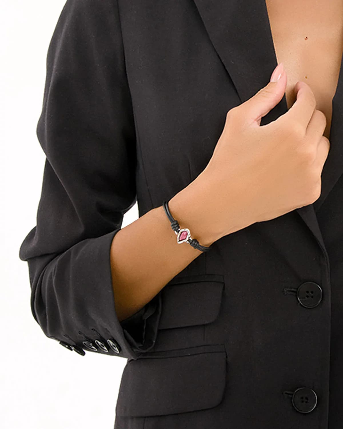 PULSERA CUERO NUDOS STONE