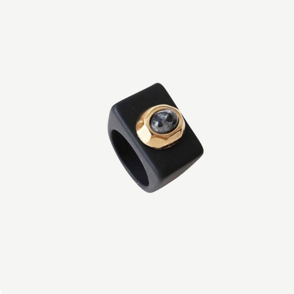 ANILLO BLACK LABRADORITA