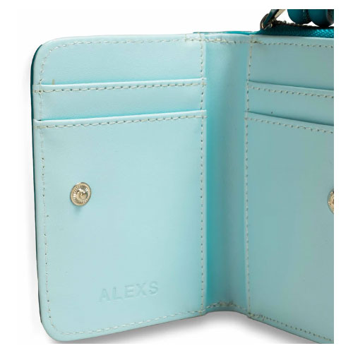 Cartera Piel Azul/Azul claro Tirador nudo