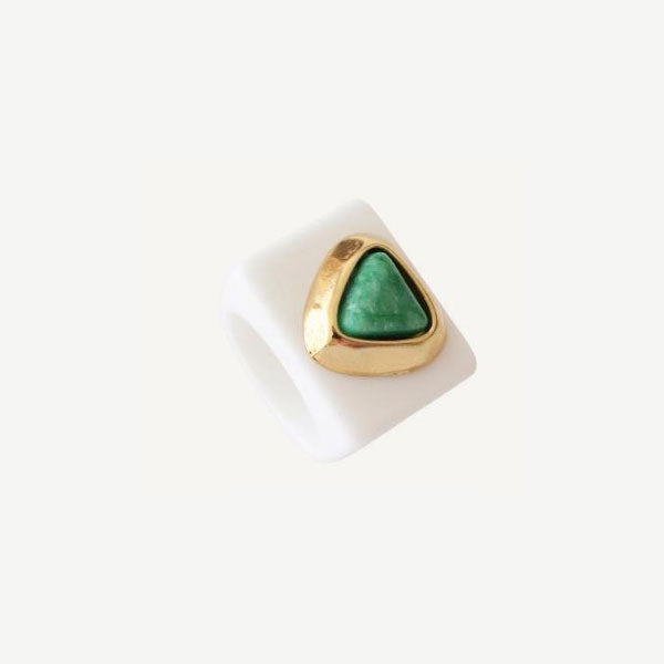 ANILLO BLANCO AMAZONITA VERDE