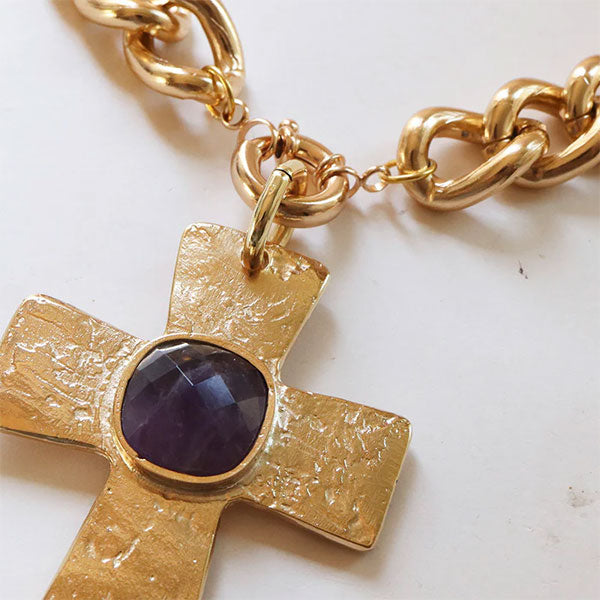COLLAR MET CADENA CRUZ