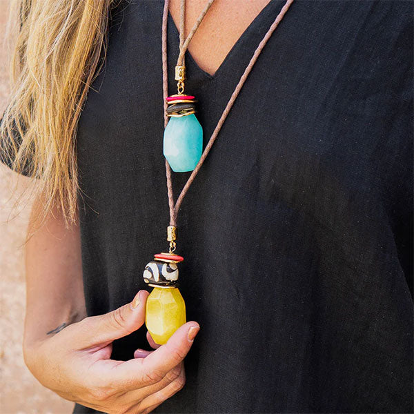 Collar largo mujer ajustable MONSUL STONE