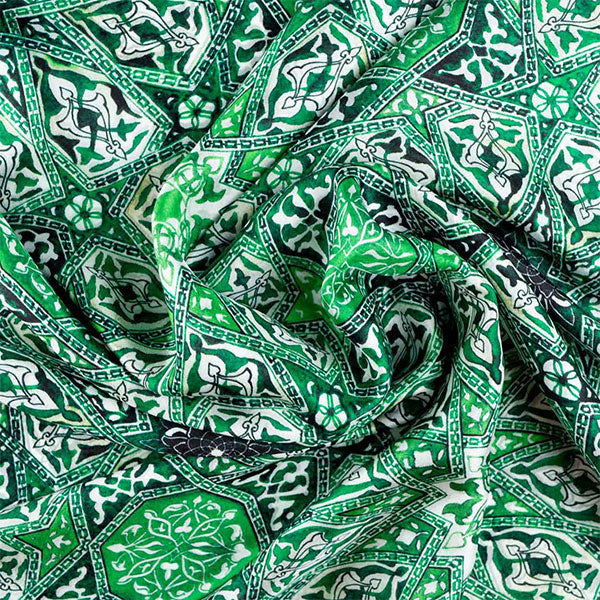 Fular de seda verde Turkish